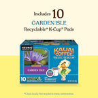 Kauai Coffee K-Cup Pods for Keurig Brewers – Arabica Coffee, 10% Hawaiian – Medium Roast, Bright Aroma With Light Floral Notes – Garden Isle, 1 Pack of 10 Single Serve K-Cups