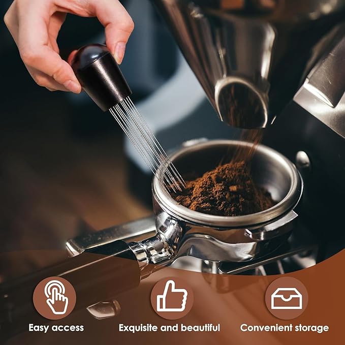 WDT Espresso Distribution Tool- 0.3mm 8 Needle Coffee Stirrer, Precision Espresso Distributor for Baristas