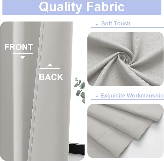 Simplebrand Ava Natural Short Blackout Curtains - Image 3