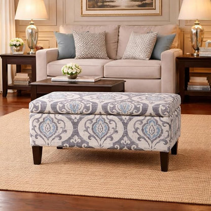 HomePop Large Upholstered Rectangular Storage Ottoman Bench - Image 4