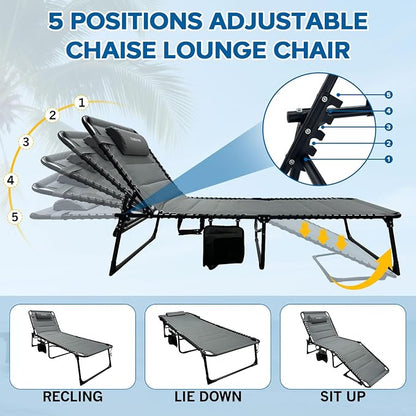 Outdoor Folding Lounge Chair - Image 4