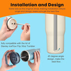 ALINK Stainless Steel Straws Compatible with Stanley Iceflow 30oz Flip Tumbler, 6 Pack Reusable Metal Straws for Stanley Ice Flow 30oz Cup Lid Only, Plus Straw Cleaner Brush