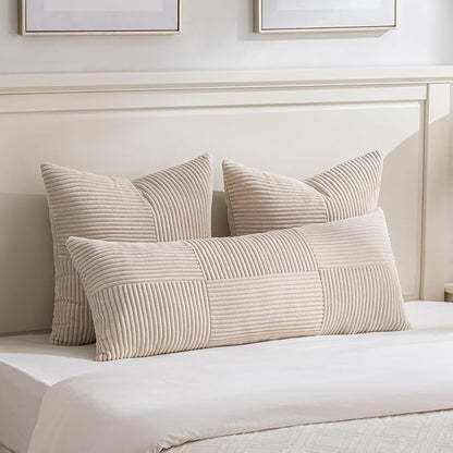 Fancy Homi 2 Packs Tan Decorative Throw Pillow Covers 22x22 Inch - Image 5