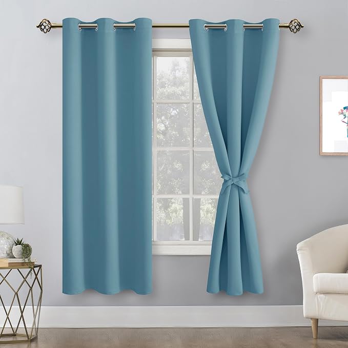 Blackout Curtains for Bedroom, Stone Blue, 42 x 72 Inch, 2 Panels | Noise - Image 8