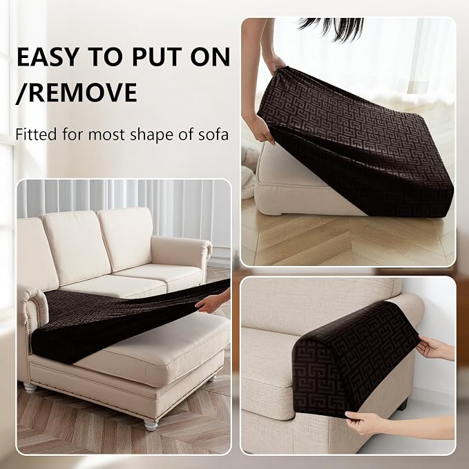UNBBRRL 10 Pieces Stretch Sofa Cushion Covers - Image 4