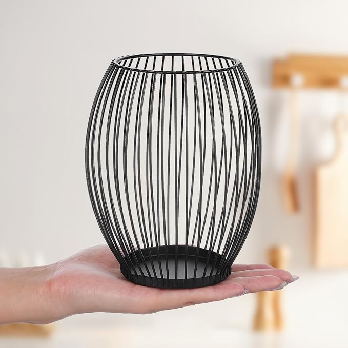 Luxshiny Coffee Pod Holder, Metal Espresso Pod Baskets Black Wire Baskets for Counter Small Space Storage Station Organizer Coffee Bar Accessories - 5.31"W x 6.09"H