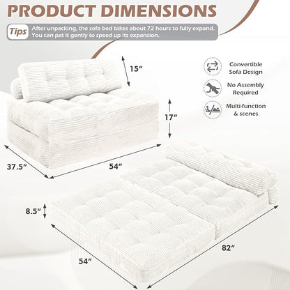 Folding Sofa Bed, Convertible Sleeper Chair - Image 2