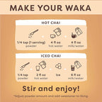 Waka Traditional Chai Tea Powder Mix - Chai Tea Concentrate Sugar Free. Pure Leaves from India, Natural Spices, Unsweetened, No Additives (4.5oz Pouch, 195 Servings)