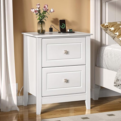 VINGLI 18.9" W White Nightstand Set of 2 - Image 3