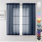 Navy Blue Sheer Curtains 63 Inch Long 2 Panels, Elegant Voile Drapes by Lecloud