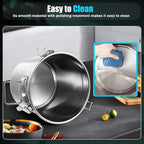 PERFERATE 304 Stainless Steel Airtight Canister 6L/12L Food Storage Bucket with Lids and Sturdy Locking Clamp Metal Cereal Rice Storage Container for Flour, Coffee Bean, Sugar, Cookie (6L)