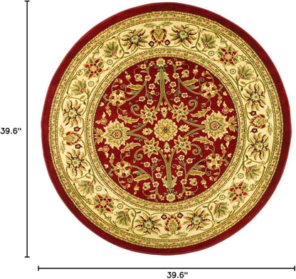 SAFAVIEH Lyndhurst Collection 3'3" Round Red / Ivory LNH212F Traditional - Image 2