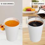 JOLLY PARTY [100 Pack] 12 oz Paper Coffee Cups, Disposable Paper Coffee Cup with Lids, Hot/Cold Beverage Drinking Cup for Water, Juice or Tea, Suitable for Home, Shops and Cafes