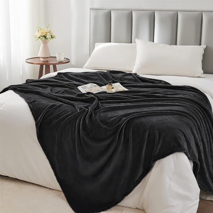 BEDELITE Fleece Blanket Soft Plush Twin Size Blanket Black 60"x80" | Ultra Soft - Image 6