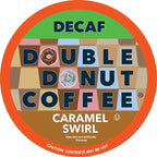 Double Donut Decaf Flavored Coffee, Caramel Swirl, Decaf Caramel Coffee for Keurig K Cups Machines, Single Serve in Recyclable Pods, 96 Count Bulk