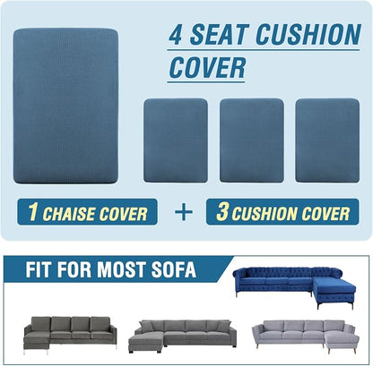 H.VERSAILTEX Sectional Couch Covers 4 Pieces Sofa Seat Cushion Covers L Shape - Image 8
