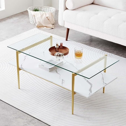 LumFurn Rectangle Coffee Table for Living Room, Mid-Century Modern Design by LumFurn