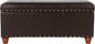 HomePop Espresso Faux Leather Storage Cocktail Bench by HomePop