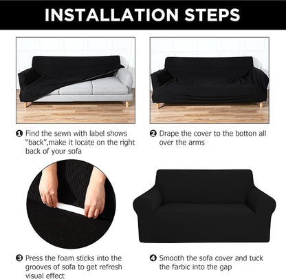 Peryiter 3 Pcs Couch and Loveseat Covers Set Sofa Cover - Image 3