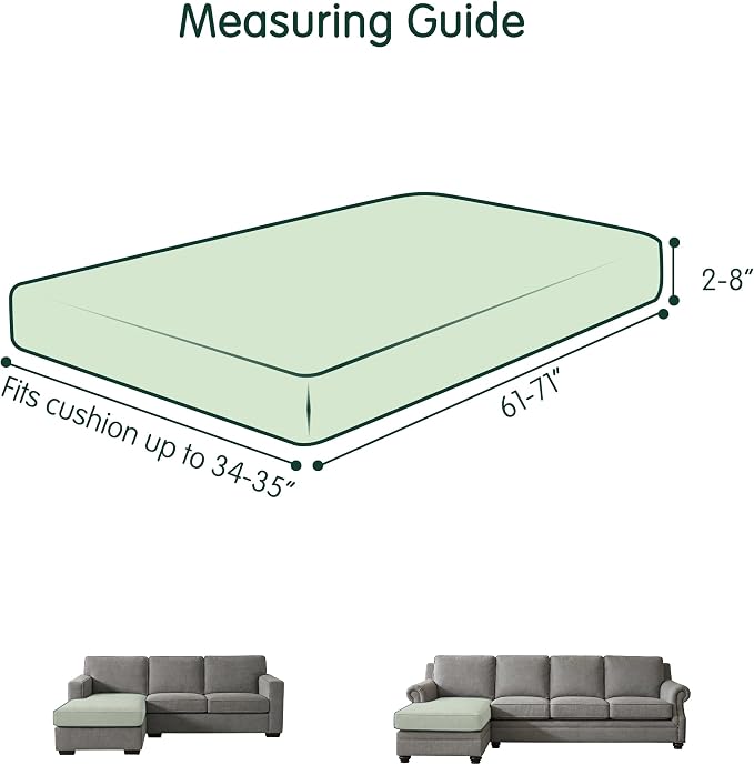 Hokway Velvet Couch Cushion Covers Chaise Cover Water Resistant Seat Covers - Image 3