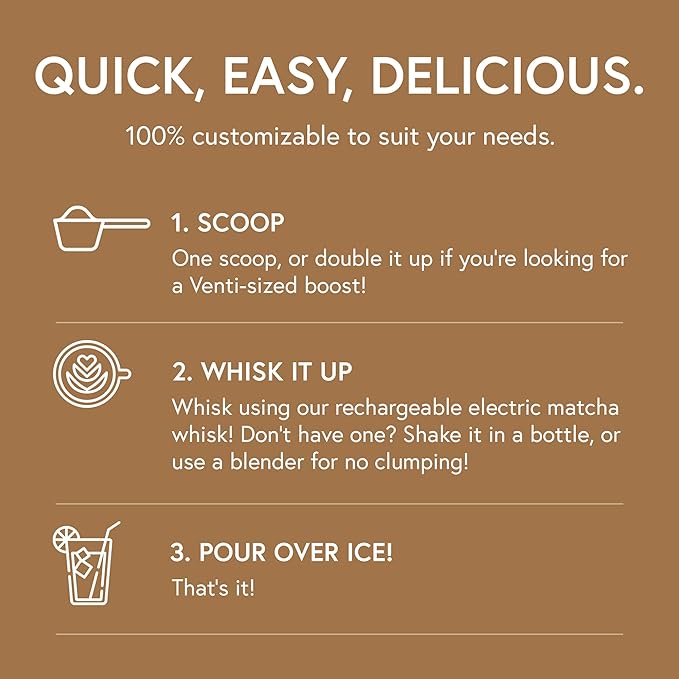 Matchabar Epic Iced Instant Latte Powder | Shaken Brown Sugar Espresso w/Oat Milk Base | Low Sugar, Non-Diary & Vegan Instant Iced Coffee Powder | Barista-Quality Creamy Latte Mix | 10 Servings