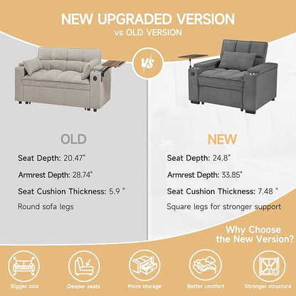 Large Size Convertible Sleeper Chair Futon Sofa Bed, Comfortable thick cushion - Image 7