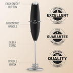 Zulay Kitchen Patented Tornado Triple Whisk Milk Frother with 4 Duracell Batteries – Handheld Foam Maker for Coffee, Lattes, Matcha & Hot Chocolate – Rich, Creamy Froth in Seconds