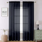 Black Sheer Curtains 90 Inches Long 2 Panels Set, Privacy Voile Light Filtering by Lecloud