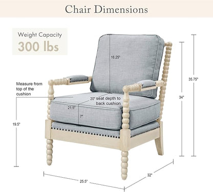 Madison Park Accent Chairs for Living Room Farmhouse Modern Armchair, Solid Wood - Image 2