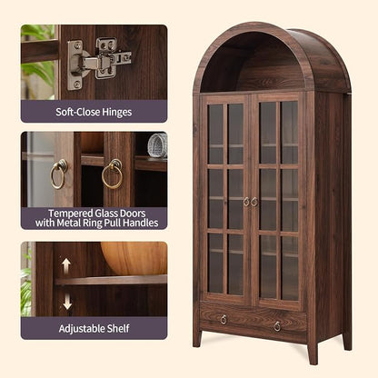 RowyPoey Farmhouse Arched Cabinet - Image 7