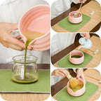 Matcha whisk Set,7 Pcs Matcha Making Kit with whisk Whisk, Ceramic Bowl, Sifter, Scoop, Holder, Stand, and Tea Towel for Ultimate Matcha Experience(Pink)