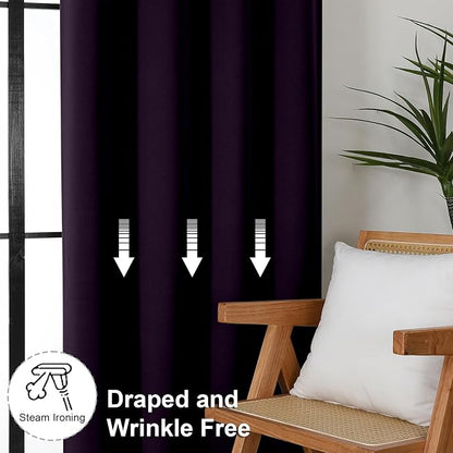 Simplebrand Ava Blackberry Short Blackout Curtains - Image 7
