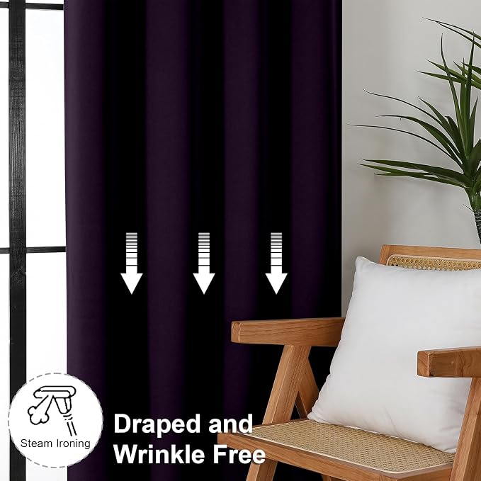 Simplebrand Ava BlackBerry Blackout Curtains - Image 7