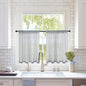 MIULEE 2 Panels Tiers Half Window Sheer Curtains 29 X 36 Inch Dark Grey | Rod by MIULEE