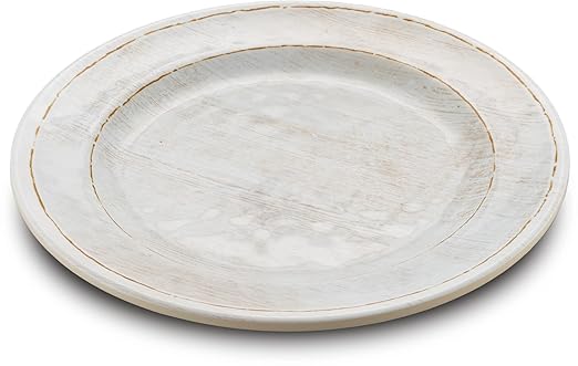 Carlisle FoodService Products Grove Reusable Plastic Plate Appetizer Plate with Rim for Home and Restaurant, Melamine, 7 Inches, Buff, (Pack of 12)