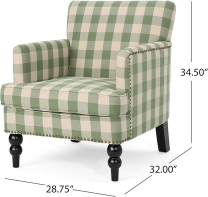 Christopher Knight Home Eve Modern Upholstered Club Chair, Wooden Living Room - Image 3