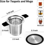 Tifanso Stainless Steel Tea Infuser Steeper Strainer for Loose Leaf Tea, Fine Mesh Reusable Diffusers Ball Bag Filter Holder with Heat Proof Handles for Teapots, Mugs, Cups
