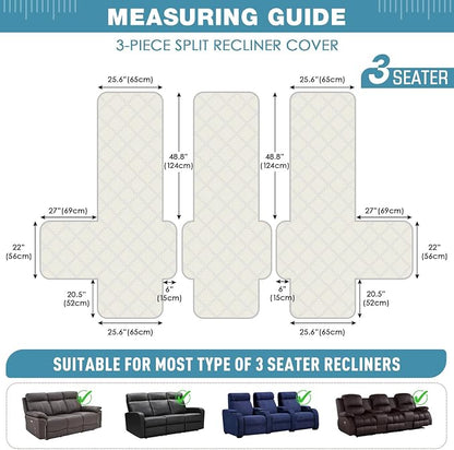 TAOCOCO 100% Waterproof Recliner Sofa Covers 3 Seater Split Couch Covers - Image 5