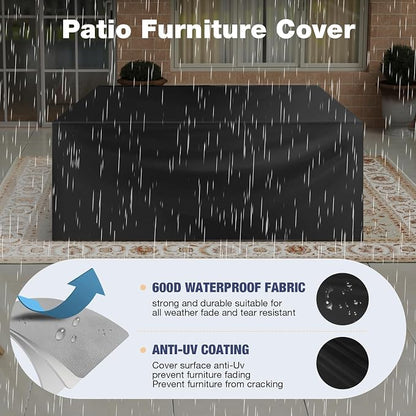 Aoxun Aluminum Patio Furniture Set 7 Seats, Oversized Outdoor Sectional - Image 8