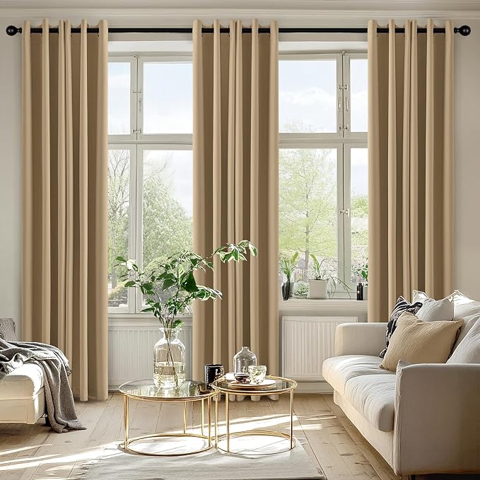 MIULEE Blackout Curtains for Bedroom 2 Panels 40 x 72 Inch Long Taupe Brown | - Image 6