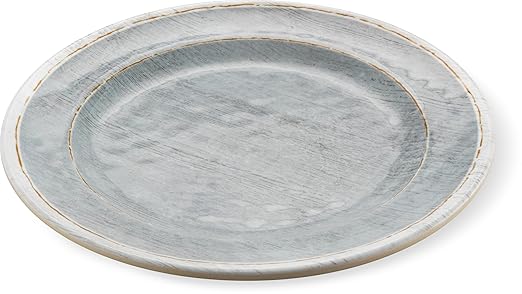 Carlisle FoodService Products Grove Reusable Plastic Plate Appetizer Plate with Rim for Home and Restaurant, Melamine, 7 Inches, Smoke, (Pack of 12)