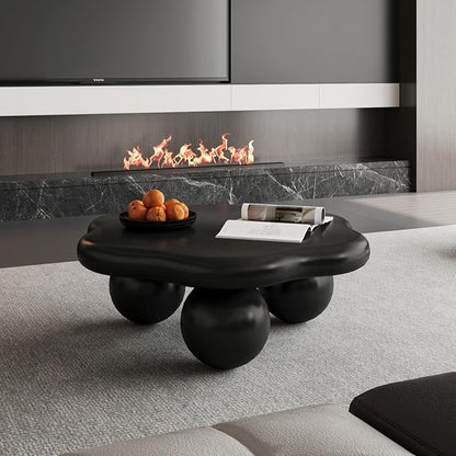 35" Cloud Coffee Table with 3 Ball Legs, Modern Minimalist Petal Center Table - Image 5