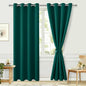 Blackout Curtains for Bedroom, Hunter Green, 52 x 96 Inch, 2 Panels | Thermal by Hiasan