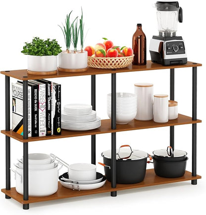 Furinno TURN-N-TUBE Storage Shelves, 3-Tier 47.4 Wide Book Shelf, Corner Shelf by Furinno-FitsYourSpaceFitsYourBudget