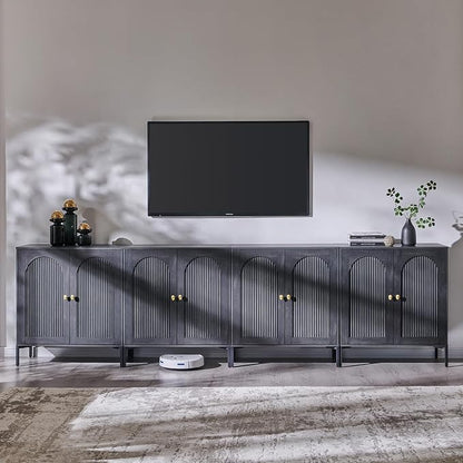 IFBUY Modern Sideboard Buffet Cabinet, 123.5" W Fluted Arched Buffet Cabinet - Image 8