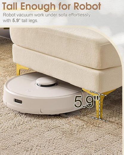 Karl home 99.6" Sectional Sofa, U-Shaped Chenille Upholstered Couch - Image 4
