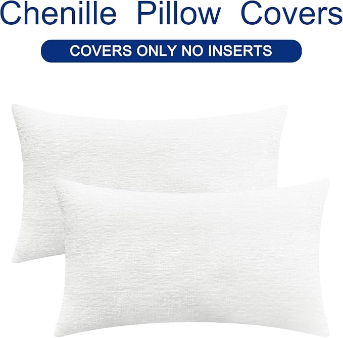 CaliTime Decorative Couch Throw Pillow Covers 20 X 12 Inches True White | Pack - Image 6