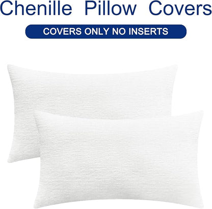 CaliTime Decorative Couch Throw Pillow Covers 20 X 12 Inches True White | Pack - Image 6