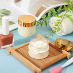 Patelai 4 Pieces Round Wide-mouth Leak Proof Plastic Container Jars with Lids for Travel Storage Makeup Beauty Products Face Creams Oils Salves Ointments DIY Making(1 Ounce,Gold)