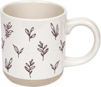 Sweet Water Decor Autumn Coffee Mug with Brown Leaves Design, 14oz Stoneware Cup for Tea & Cider, Microwave & Dishwasher Safe, Cozy Fall Gift